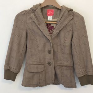 Lux light brown fitted hoodie jacket